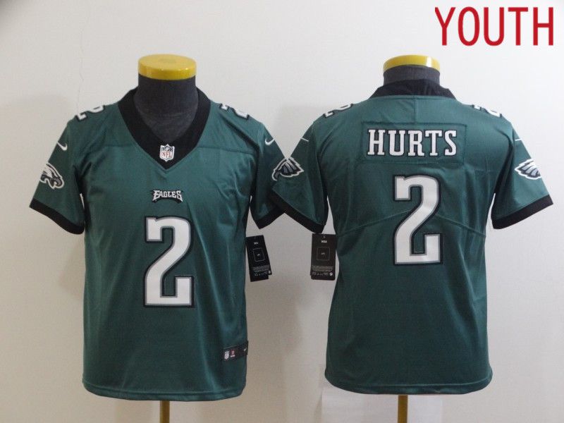 Youth Philadelphia Eagles #2 Hurts Green Nike Limited Vapor Untouchable NFL Jerseys->youth nfl jersey->Youth Jersey
